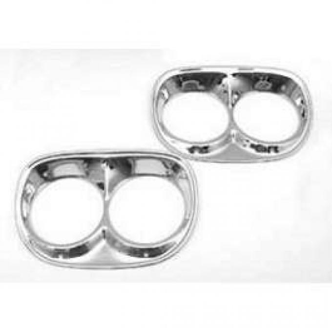 Chevy Truck Headlight Bezels, Chrome, 1958-1959