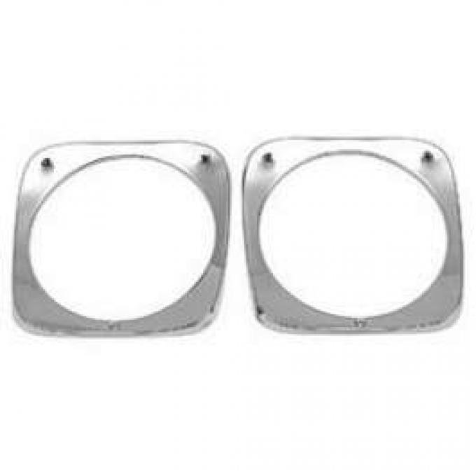 Chevy Truck Headlight Bezels, Chrome, 1964-1966