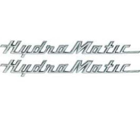 Chevy Truck Door Script Emblems, Hydra-Matic, 1957