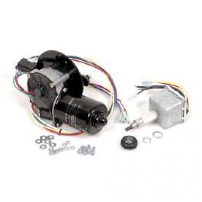 Chevy & GMC Truck Electric Wiper Motor, Replacement, With Delay Switch And Flat Mount, 1960-1966