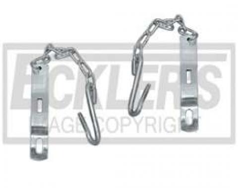Chevy Truck Tailgate Chains, Zinc Plated, Fleet Side, 1958-1966
