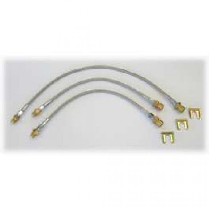 Chevy Truck Brake Hose Set, Braided Stainless Steel, 1967-1970