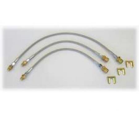 Chevy Truck Brake Hose Set, Braided Stainless Steel, 1967-1970