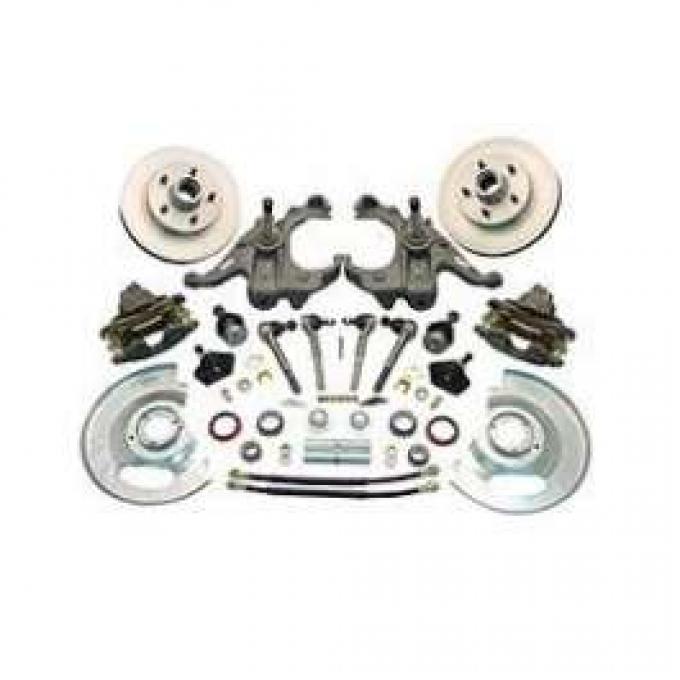 Chevy Truck Disc Brake Kit, 5-Lug, With 2-1/2 Drop Spindle,1963-1970