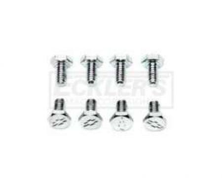 Chevy And GMC Truck Bowtie Valve Cover Bolts, Small Block, Chrome, For Cars With Steel Valve Covers, 1955-1987