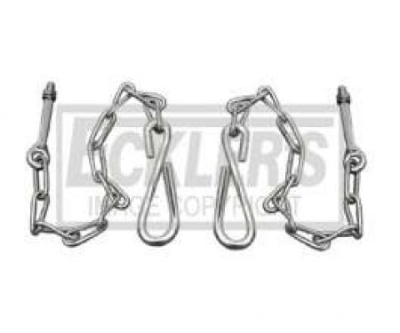 Chevy Truck Tailgate Chains, Chrome, Step Side, 1954-1987
