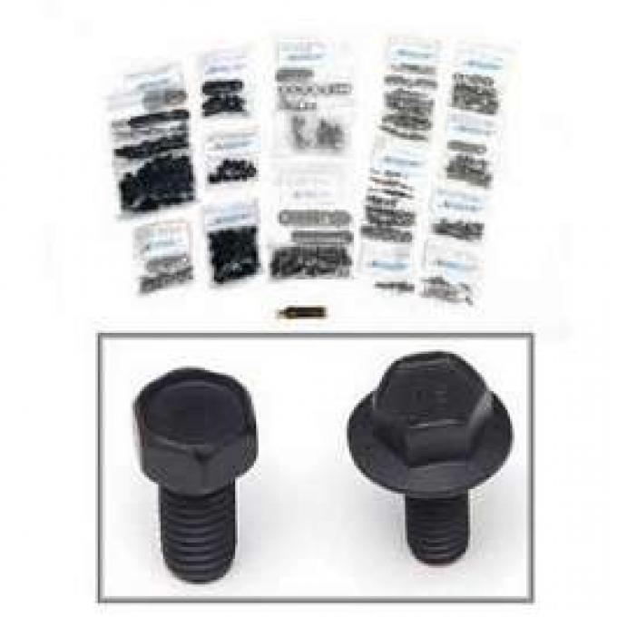 Chevy Truck Cab & Front End Sheet Metal Bolt Kit With Black Oxide Coating, Stainless Steel Hex Head, 1960-1966