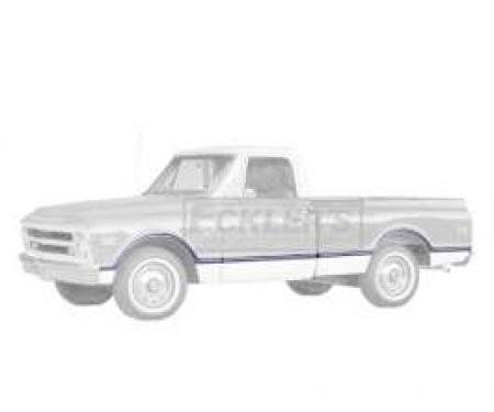 Chevy Or GMC Truck, Lower Body Molding Set, Fleetside, Shortbed, 1967-1968