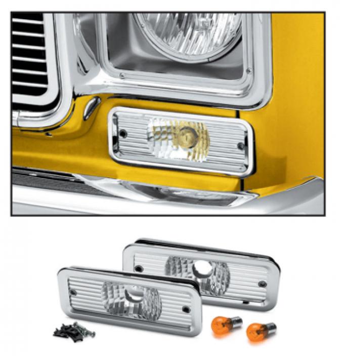 Chevy Truck Custom Park Light Set, Single Round Headlight, 1973-1980