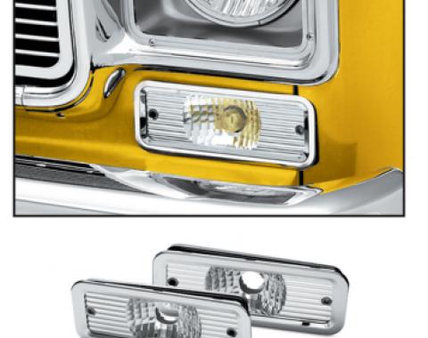 Chevy Truck Custom Park Light Set, Single Round Headlight, 1973-1980