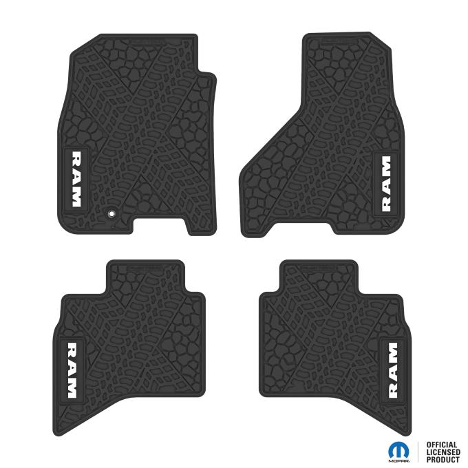 FlexTread 09-11 RAM 1500 Quad Cab Floor Mats (4pc) w/ RAM Text Logo NGTT09016