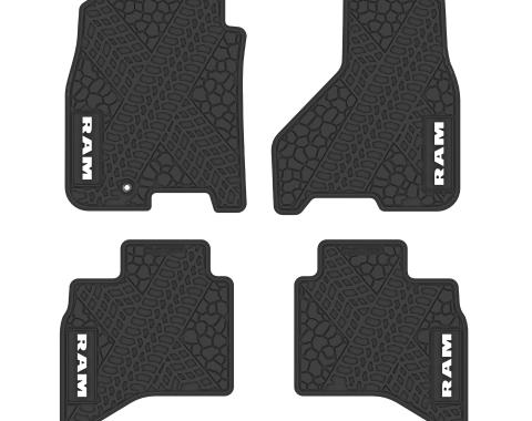 FlexTread 09-11 RAM 1500 Quad Cab Floor Mats (4pc) w/ RAM Text Logo NGTT09016