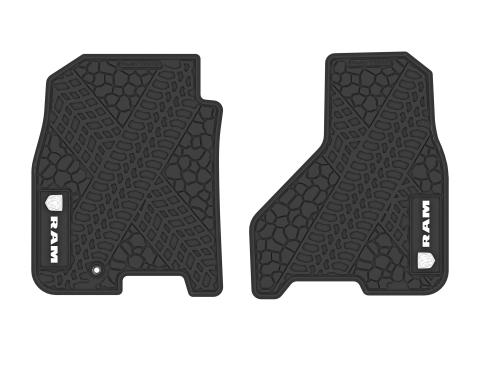 FlexTread 09-11 RAM 1500 & 10-11 RAM 2500/3500 Floor Mats (2pc) w/ RAM Head & Text Logo NGTT08010