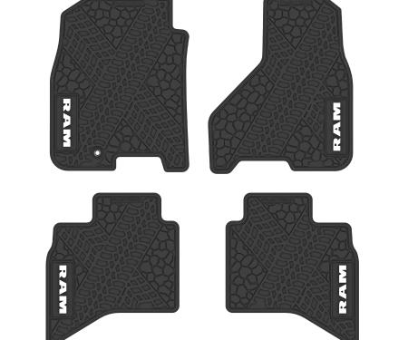 FlexTread 09-11 RAM 1500 Quad Cab Floor Mats (4pc) w/ RAM Text Logo NGTT09016