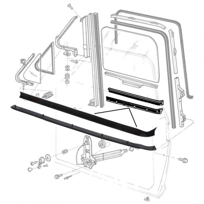 thumbnail image 2 of Pair Of Roof Rail Seals For 1977-1979 Ford Thunderbird – Genuine Dennis Carpenter D7SZ-6051222-PR 2 of 6