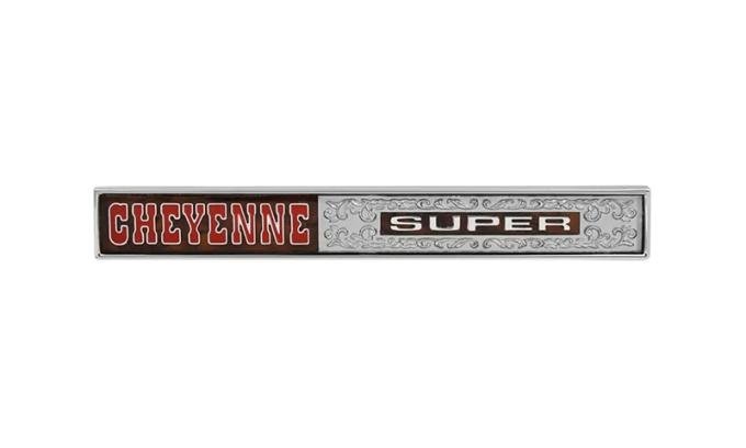 AMD Glove Box Door Emblem, CHEYENNE SUPER, 72 Chevy CK Pickup Truck T-9740