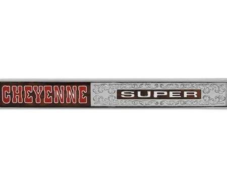 AMD Glove Box Door Emblem, CHEYENNE SUPER, 72 Chevy CK Pickup Truck T-9740