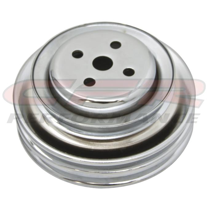 CFR Performance Steel 1964-1973 Ford SB Water Pump Pulley 3 Groove - Chrome (For California Smog Pump) HZ-9773-C