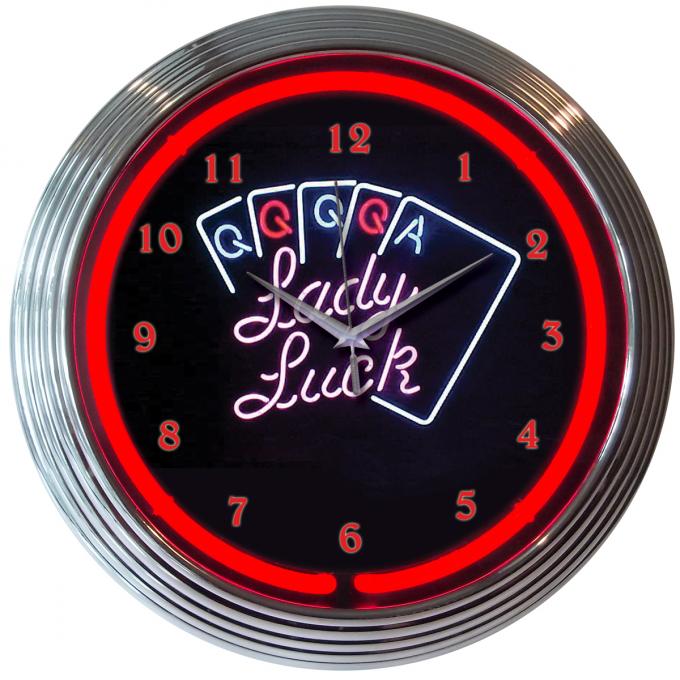 Neonetics Neon Clocks, Lady Luck Neon Clock