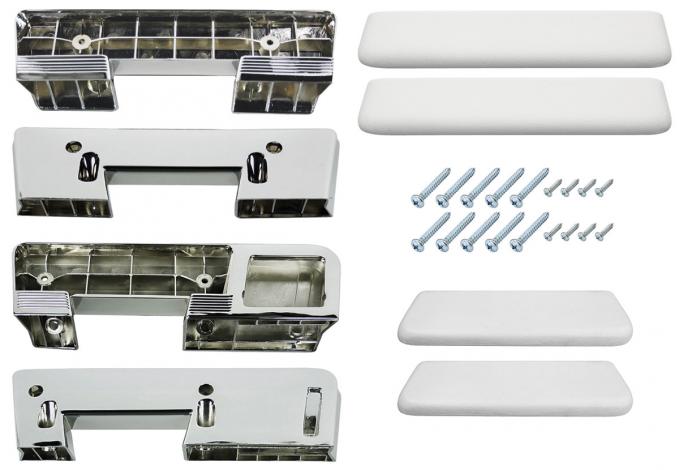 RestoParts Armrest Kit, Front/Rear, 1965-67 A-Body, White AK17WH