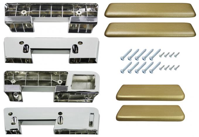 RestoParts Armrest Kit, Front/Rear, 1965-67 A-Body, Gold AK17GD