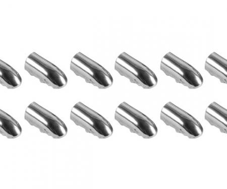 1966-1972 GM Car 12 Piece Chrome Piping Bucket Seat Strip End Caps