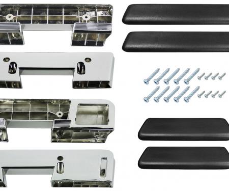 RestoParts Armrest Kit, Front/Rear, 1965-67 A-Body, Black AK17BK