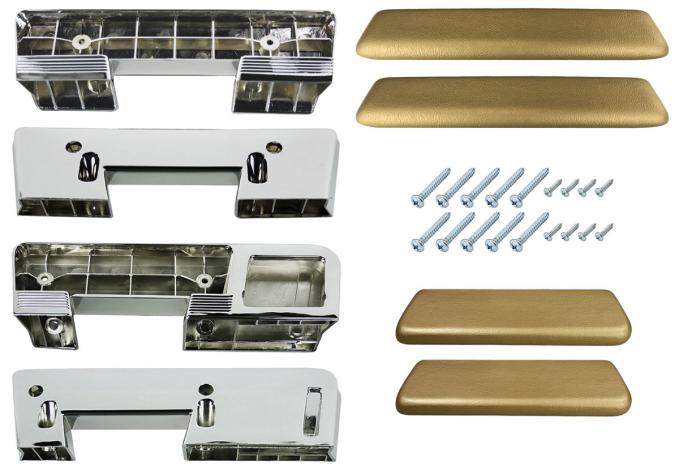 RestoParts Armrest Kit, Front/Rear, 1965-67 A-Body, Gold AK17GD65