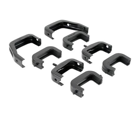 Dennis Carpenter Radiator Mounting Brackets - 3 Row - Black - 1966-77 Ford Bronco C6TZ-8A193-3B