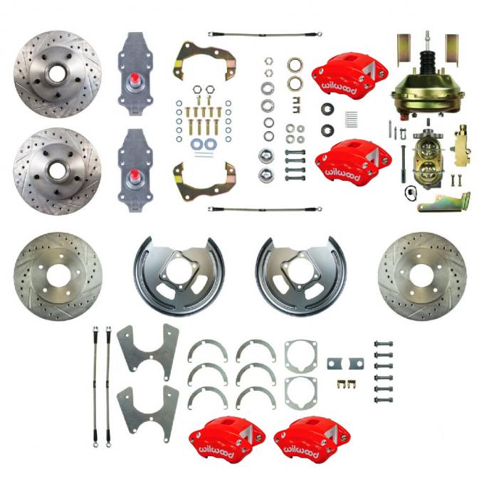 Right Stuff 1955-58 Bel Air, 9" Booster, 2" Drop, 4-Wheel Power Disc Brake Conversion Kit FSC564DCDZ