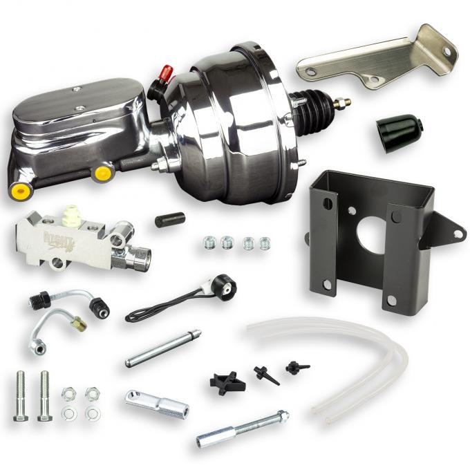 Right Stuff 60-62 GM & GMC C/K Truck, 8" Chrome Booster Master Combination Kit Disc/Disc J86010572