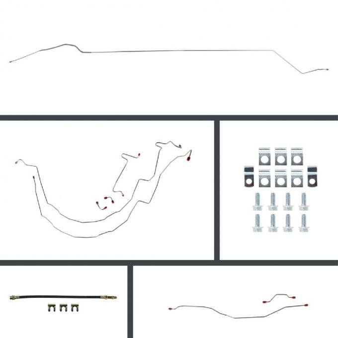 Right Stuff 1955-57 Chevrolet Bel Air/Nomad 4-Wheel Manual Disc Conversion Brake Line Kit BOM55H4