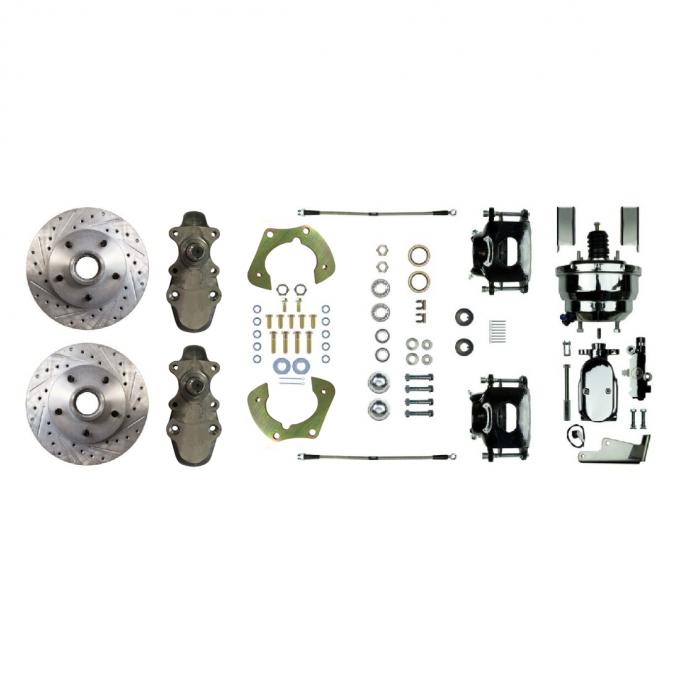 Right Stuff 1955-57 Chevrolet Bel Air, 8" Booster 2" Drop Power Front Disc Brake Conversion FSC55DCDSX