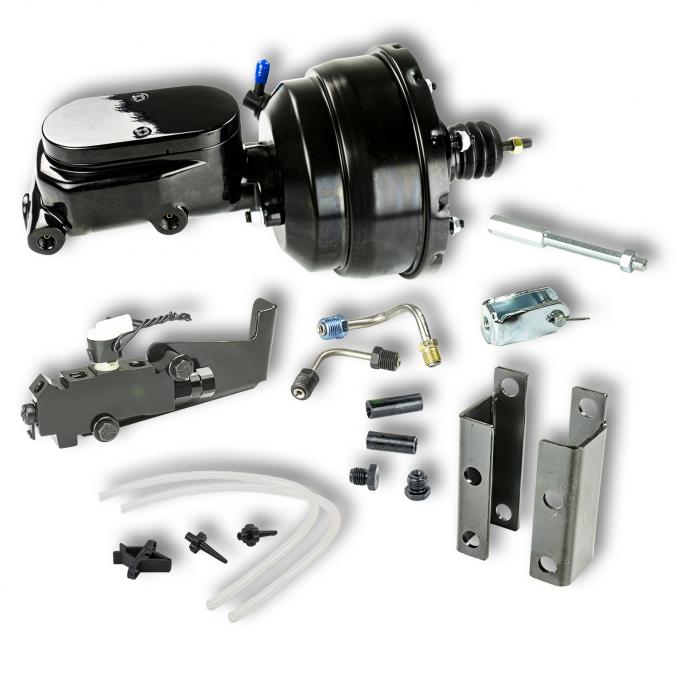 Right Stuff 55-58 Chevy Bel Air/Impala w/ Disc/Drum, Black Booster Master Cylinder Combo Kit B82315171