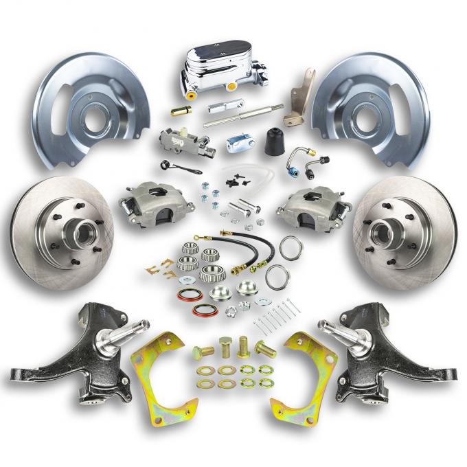 Right Stuff 1963-70 GM Truck & Suburban, 2" Drop, Std Front Disc Brake Kit Chrome Upper TSD6316DX