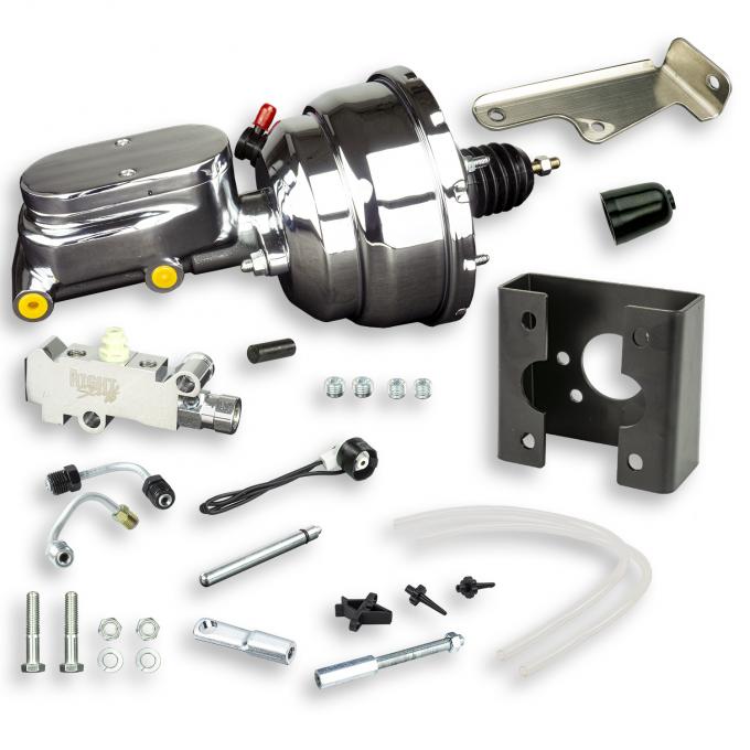Right Stuff 63-66 GM & GMC C/K Truck, 8" Chrome Booster Master Combination Kit Disc/Disc J86310572