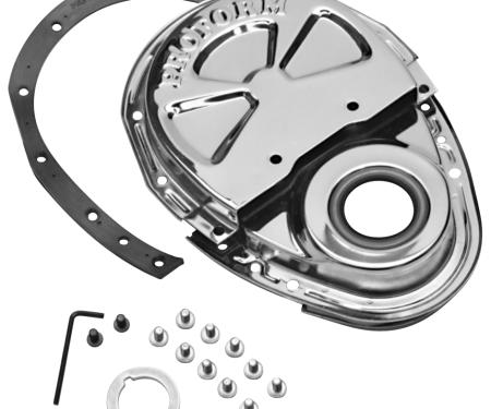 Proform Engine Timing Chain Cover, Chrome, Steel, Two-Piece Style, Fits SB Chevy 66666