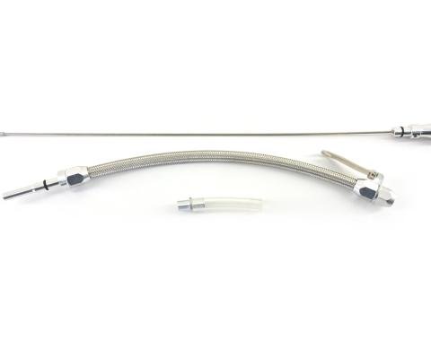 CFR Performance 1958-2026 Mopar Stainless Braided Chrysler HEMI 5.7L, 6.1L, 6.4L Center Sump Pan Flexible Dipstick CFR-1993