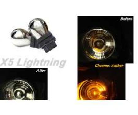 Light Bulbs, 3157, Chrome X5 Lightning Amber Silver Stealth