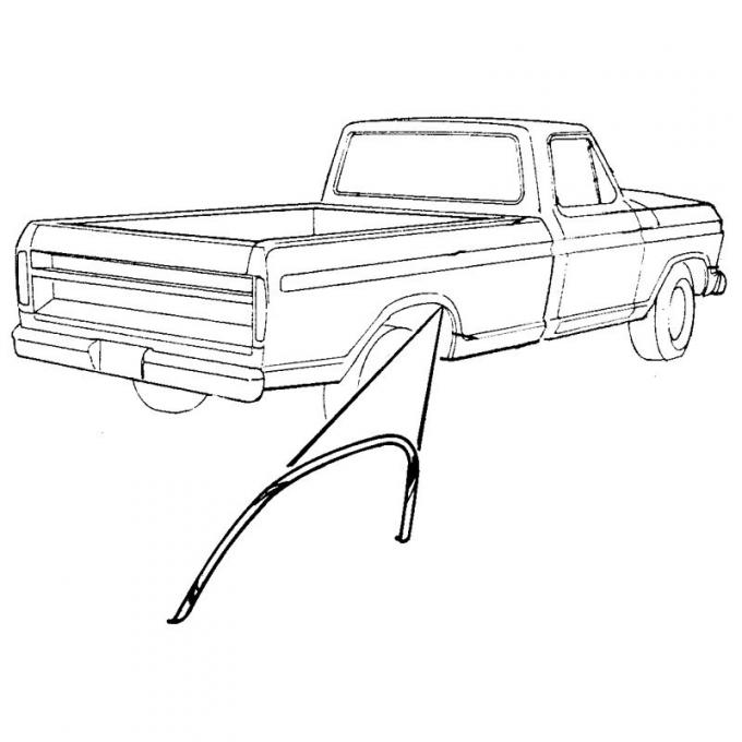 Dennis Carpenter Wheel Opening Molding - 1973-79 Ford Truck, 1978-79 Ford Bronco D3TZ-9929164-A