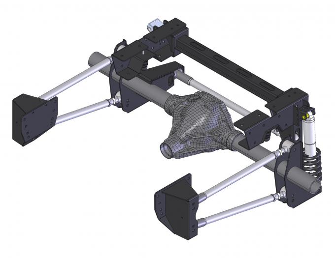 Detroit Speed QUADRALink Suspension Kit Weld-In Axle Brackets 73-87 C10 Truck Double Adj Shocks w/Remote 041751-R