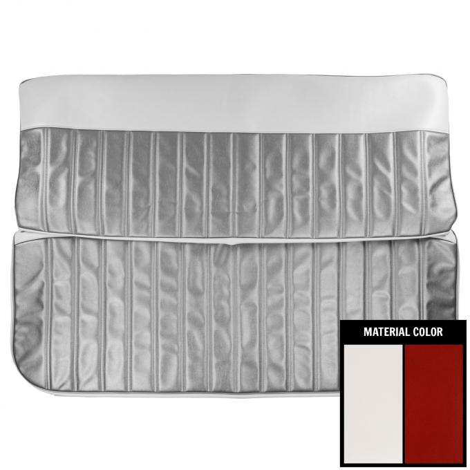 PUI Interiors 1960-66 Chevrolet & GMC Truck White/Red Vinyl Front Bench Seat Cover 60TS3837B