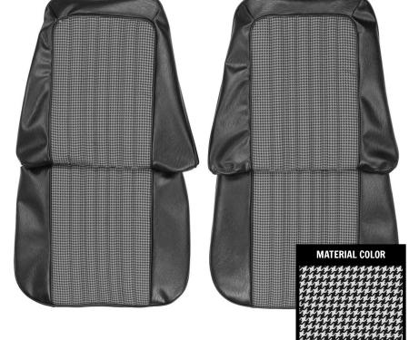 PUI Interiors 1971-1972 Chevrolet Truck Black/White Houndstooth Front Bucket Seat Covers 71TSD10U