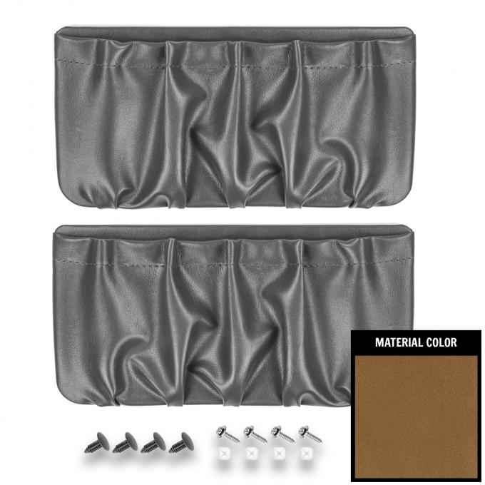 PUI Interiors 1977-1979 GM Truck/Blazer/Jimmy/Suburban Camel Vinyl Door Panel Map Pockets 77TDMP48