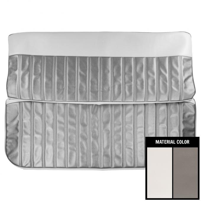 PUI Interiors 1960-66 Chevrolet & GMC Truck White/Gray Vinyl Front Bench Seat Cover 60TS0237B