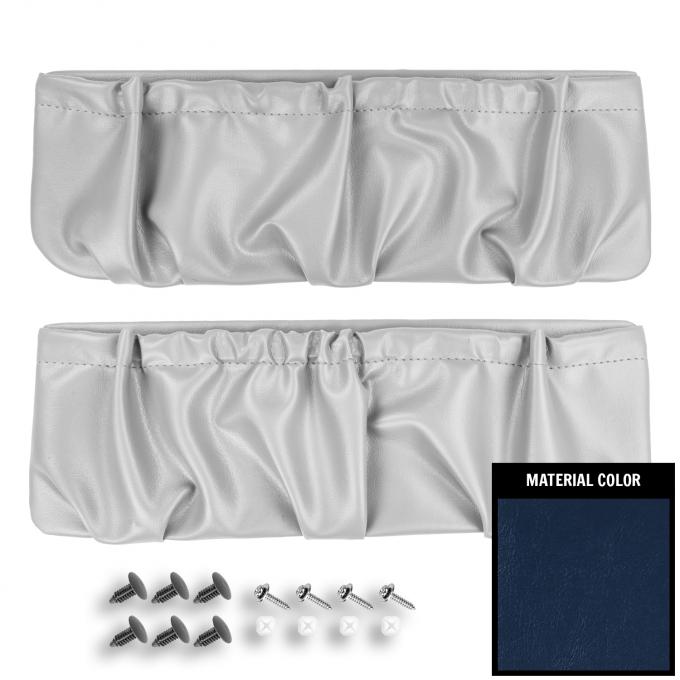 PUI Interiors 1973-1976 GM Truck/Blazer/Jimmy/Suburban Blue Vinyl Door Panel Map Pockets 73TDMP03