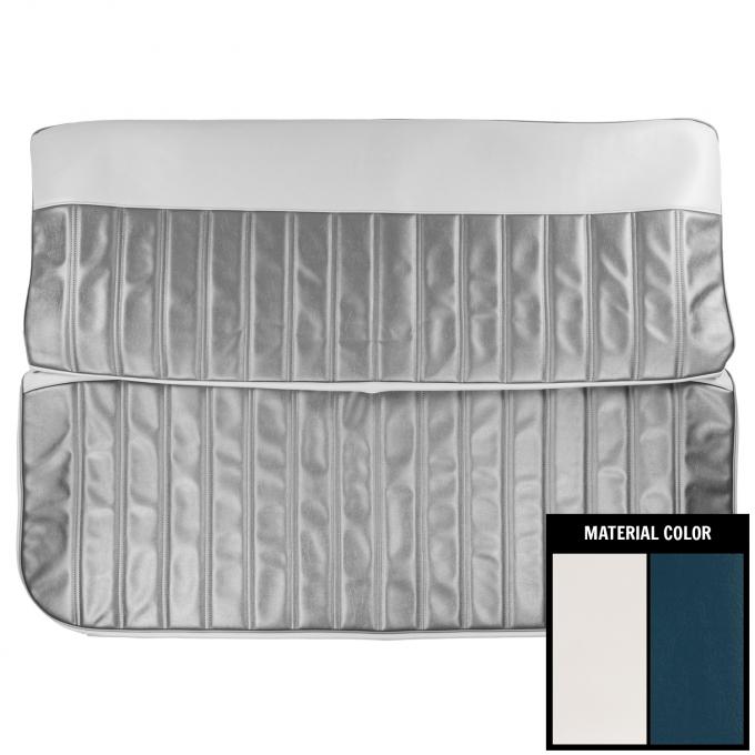 PUI Interiors 1960-66 Chevrolet & GMC Truck White/Blue Vinyl Front Bench Seat Cover 60TS0337B