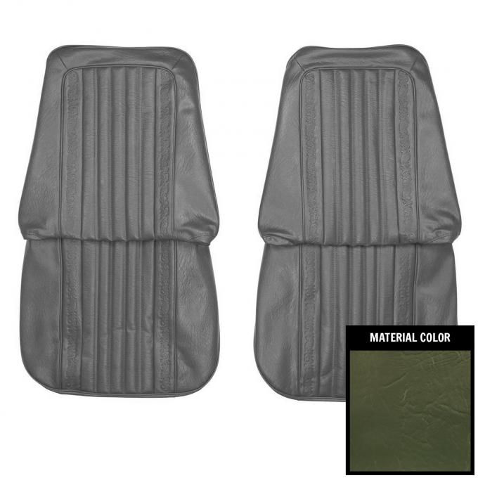 PUI Interiors 1971-1972 Chevrolet Dark Green Vinyl Open Backed Front Bucket Seat Covers 71TS25U