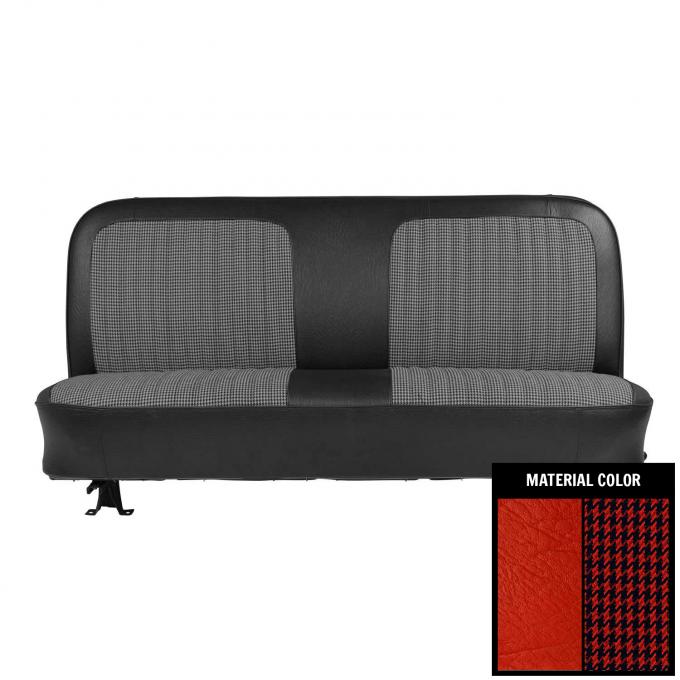 PUI Interiors 1971-1972 Chevrolet Truck Bright Red Houndstooth Front Bench Seat Cover 71TSD32B