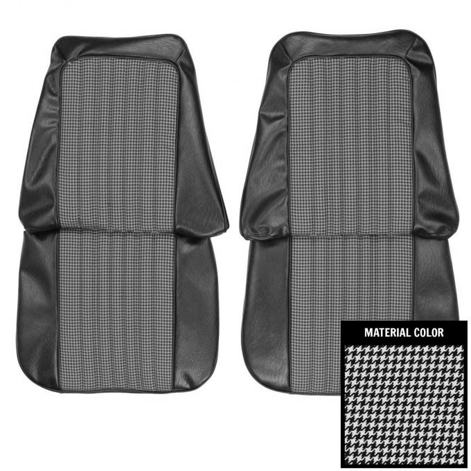 PUI Interiors 1971-1972 Chevrolet Truck Black/White Houndstooth Front Bucket Seat Covers 71TSD10U